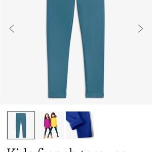 Kids Primary French Terry Slate Blue Leggings Size 10